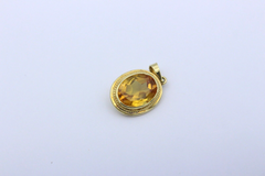 Schöner Anhänger aus 585 / 14K Gelbgold mit ein Citrin Edelstein