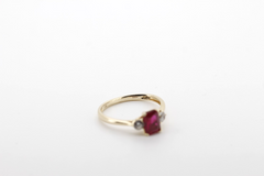Eleganter 14K 585 Damen Goldring mit Rubin & Zirkonia Gr. 54