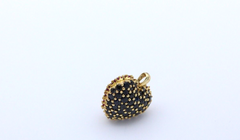 Wunderschöner Herz Anhänger aus 585 / 14K Gelbgold mit Saphir & Rubine