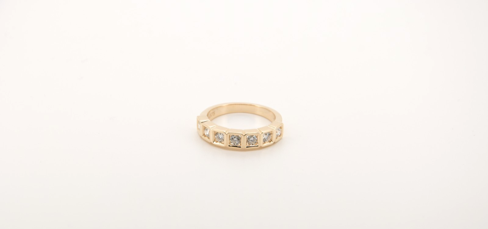 Schöner 375er (9K) Damen Goldring Roségold mit 7 Brillanten 0,40 ct. | Gr. 51