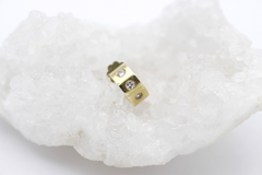 Einzelner massiver Ohrstecker 585 Gold mit Brillanten | 14K Creole Unisex