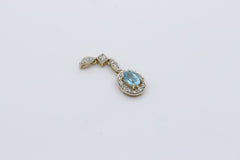 Juwelen Damen Anhänger aus 375 / 9k Gelbgold mit ein Edelstein & Diamanten